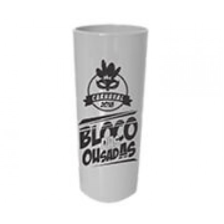 CANECAS E COPOS COPOS PLÁSTICOS LONG DRINK 350ML IMPRESSÃO 1 COR LEITOSO BRANCO Preto e branco frente - 500 un.