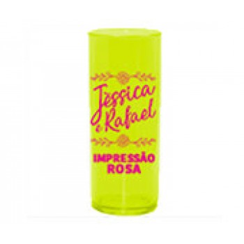 CANECAS E COPOS COPOS PLÁSTICOS LONG DRINK 350ML IMPRESSÃO 1 COR TRANSPARENTE AMARELO Preto e branco frente - 50 un.