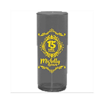 CANECAS E COPOS COPOS PLÁSTICOS LONG DRINK 350ML IMPRESSÃO 1 COR TRANSPARENTE PRETO Preto e branco frente - 100 un.