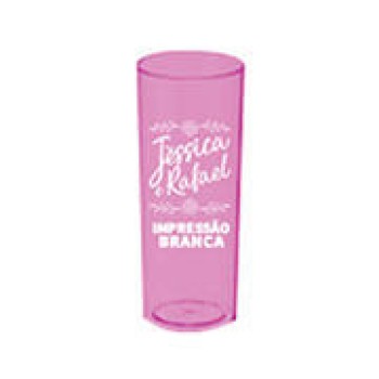 CANECAS E COPOS COPOS PLÁSTICOS LONG DRINK 350ML IMPRESSÃO 1 COR TRANSPARENTE ROSA Preto e branco frente - 100 un.