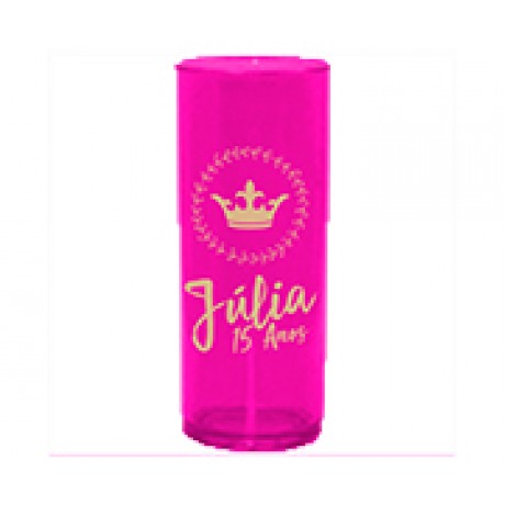 CANECAS E COPOS COPOS PLÁSTICOS LONG DRINK 350ML IMPRESSÃO 1 COR TRANSPARENTE ROSA NEON Preto e branco frente - 500 un.