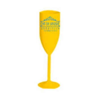 CANECAS E COPOS TAÇAS PLÁSTICAS TAÇA 180ML IMPRESSÃO 1 COR LEITOSA AMARELA Preto e branco frente - 50 un.
