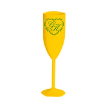 CANECAS E COPOS TAÇAS PLÁSTICAS TAÇA 180ML IMPRESSÃO 1 COR LEITOSA AMARELA Preto e branco frente - 1000 un.