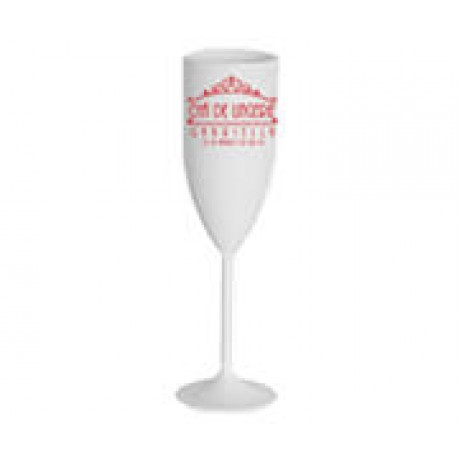 CANECAS E COPOS TAÇAS PLÁSTICAS TAÇA 180ML IMPRESSÃO 1 COR LEITOSA BRANCO Preto e branco frente - 50 un.