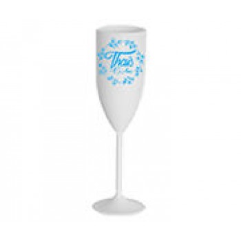 CANECAS E COPOS TAÇAS PLÁSTICAS TAÇA 180ML IMPRESSÃO 1 COR LEITOSA BRANCO Preto e branco frente - 300 un.