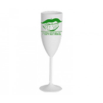 CANECAS E COPOS TAÇAS PLÁSTICAS TAÇA 180ML IMPRESSÃO 1 COR LEITOSA BRANCO Preto e branco frente - 500 un.