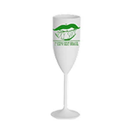 CANECAS E COPOS TAÇAS PLÁSTICAS TAÇA 180ML IMPRESSÃO 1 COR LEITOSA BRANCO Preto e branco frente - 500 un.