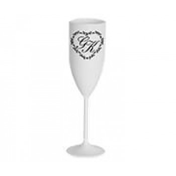 CANECAS E COPOS TAÇAS PLÁSTICAS TAÇA 180ML IMPRESSÃO 1 COR LEITOSA BRANCO Preto e branco frente - 1000 un.
