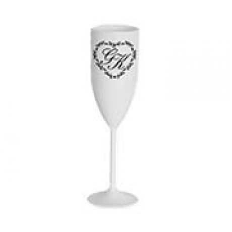 CANECAS E COPOS TAÇAS PLÁSTICAS TAÇA 180ML IMPRESSÃO 1 COR LEITOSA BRANCO Preto e branco frente - 1000 un.