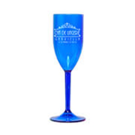 CANECAS E COPOS TAÇAS PLÁSTICAS TAÇA 180ML IMPRESSÃO 1 COR TRANSPARENTE AZUL Preto e branco frente - 50 un.