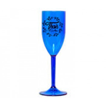 CANECAS E COPOS TAÇAS PLÁSTICAS TAÇA 180ML IMPRESSÃO 1 COR TRANSPARENTE AZUL Preto e branco frente - 250 un.