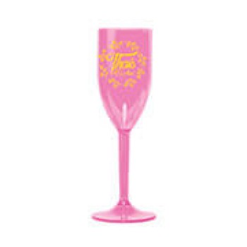 CANECAS E COPOS TAÇAS PLÁSTICAS TAÇA 180ML IMPRESSÃO 1 COR TRANSPARENTE ROSA Preto e branco frente - 250 un.