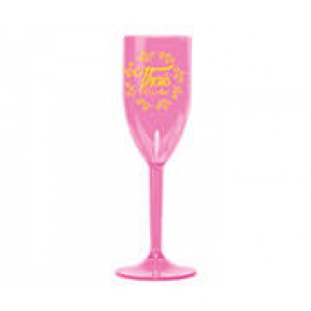 CANECAS E COPOS TAÇAS PLÁSTICAS TAÇA 180ML IMPRESSÃO 1 COR TRANSPARENTE ROSA Preto e branco frente - 250 un.