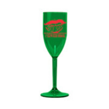 CANECAS E COPOS TAÇAS PLÁSTICAS TAÇA 180ML IMPRESSÃO 1 COR TRANSPARENTE VERDE Preto e branco frente - 500 un.