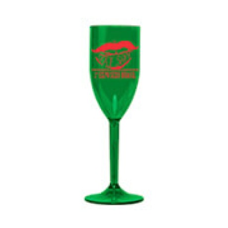 CANECAS E COPOS TAÇAS PLÁSTICAS TAÇA 180ML IMPRESSÃO 1 COR TRANSPARENTE VERDE Preto e branco frente - 500 un.