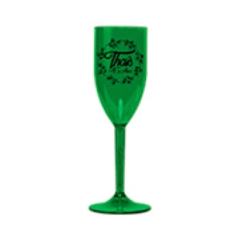 CANECAS E COPOS TAÇAS PLÁSTICAS TAÇA 180ML IMPRESSÃO 1 COR TRANSPARENTE VERDE Preto e branco frente - 250 un.