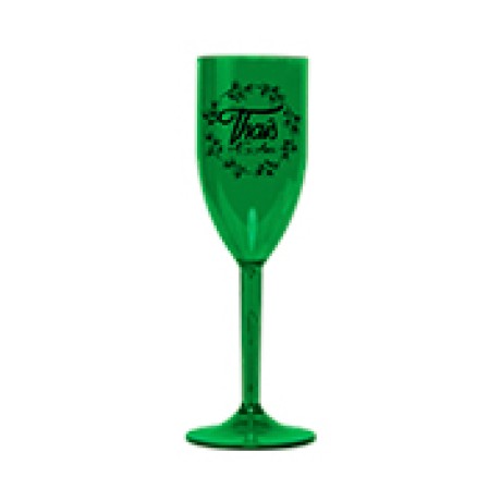 CANECAS E COPOS TAÇAS PLÁSTICAS TAÇA 180ML IMPRESSÃO 1 COR TRANSPARENTE VERDE Preto e branco frente - 250 un.