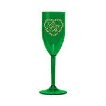 CANECAS E COPOS TAÇAS PLÁSTICAS TAÇA 180ML IMPRESSÃO 1 COR TRANSPARENTE VERDE Preto e branco frente - 1000 un.