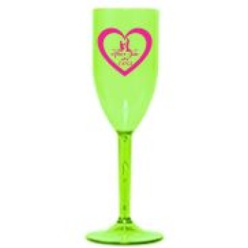 CANECAS E COPOS TAÇAS PLÁSTICAS TAÇA 180ML IMPRESSÃO 1 COR TRANSPARENTE VERDE NEON Preto e branco frente - 250 un.