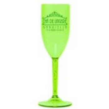 CANECAS E COPOS TAÇAS PLÁSTICAS TAÇA 180ML IMPRESSÃO 1 COR TRANSPARENTE VERDE NEON Preto e branco frente - 50 un.