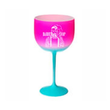 CANECAS E COPOS TAÇAS PLÁSTICAS TAÇA DE GIN 580ML IMPRESSÃO 1 COR BICOLOR ROSA E AZUL Preto e branco frente - 50 un.