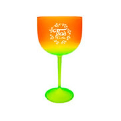 CANECAS E COPOS TAÇAS PLÁSTICAS TAÇA DE GIN 580ML IMPRESSÃO 1 COR BICOLOR VERMELHO E VERDE 100 un. - Preto e branco frente