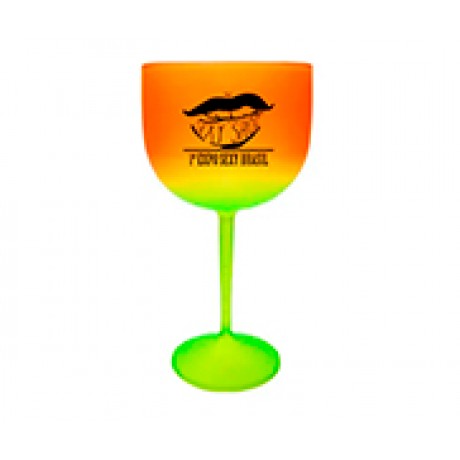 CANECAS E COPOS TAÇAS PLÁSTICAS TAÇA DE GIN 580ML IMPRESSÃO 1 COR BICOLOR VERMELHO E VERDE Preto e branco frente - 300 un.