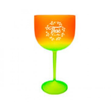 CANECAS E COPOS TAÇAS PLÁSTICAS TAÇA DE GIN 580ML IMPRESSÃO 1 COR BICOLOR VERMELHO E VERDE Preto e branco frente - 100 un.