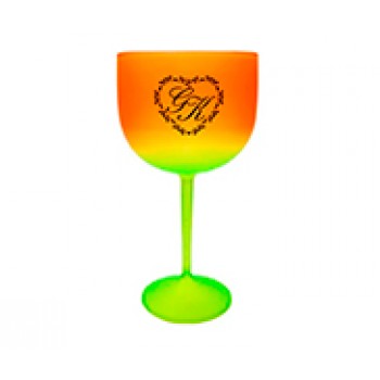CANECAS E COPOS TAÇAS PLÁSTICAS TAÇA DE GIN 580ML IMPRESSÃO 1 COR BICOLOR VERMELHO E VERDE Preto e branco frente - 500 un.