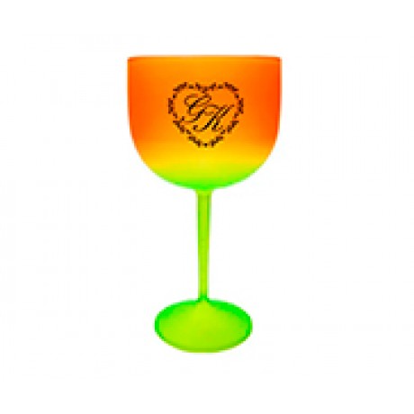 CANECAS E COPOS TAÇAS PLÁSTICAS TAÇA DE GIN 580ML IMPRESSÃO 1 COR BICOLOR VERMELHO E VERDE Preto e branco frente - 500 un.