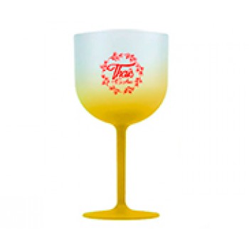 CANECAS E COPOS TAÇAS PLÁSTICAS TAÇA DE GIN 580ML IMPRESSÃO 1 COR DEGRADÊ AMARELO Preto e branco frente - 100 un.