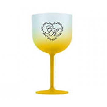 CANECAS E COPOS TAÇAS PLÁSTICAS TAÇA DE GIN 580ML IMPRESSÃO 1 COR DEGRADÊ AMARELO Preto e branco frente - 1000 un.
