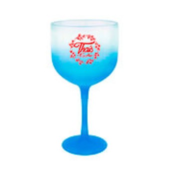 CANECAS E COPOS TAÇAS PLÁSTICAS TAÇA DE GIN 580ML IMPRESSÃO 1 COR DEGRADÊ AZUL TIFFANY 100 un. - Preto e branco frente