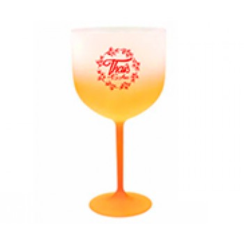 CANECAS E COPOS TAÇAS PLÁSTICAS TAÇA DE GIN 580ML IMPRESSÃO 1 COR DEGRADÊ LARANJA Preto e branco frente - 100 un.