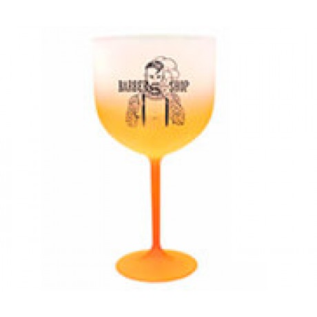 CANECAS E COPOS TAÇAS PLÁSTICAS TAÇA DE GIN 580ML IMPRESSÃO 1 COR DEGRADÊ LARANJA Preto e branco frente - 1000 un.
