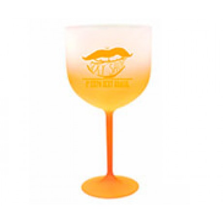 CANECAS E COPOS TAÇAS PLÁSTICAS TAÇA DE GIN 580ML IMPRESSÃO 1 COR DEGRADÊ LARANJA Preto e branco frente - 500 un.