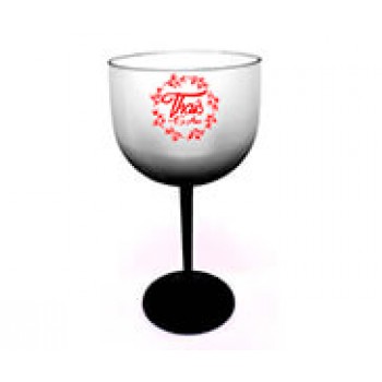 CANECAS E COPOS TAÇAS PLÁSTICAS TAÇA DE GIN 580ML IMPRESSÃO 1 COR DEGRADÊ PRETO Preto e branco frente - 100 un.