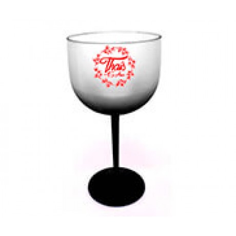 CANECAS E COPOS TAÇAS PLÁSTICAS TAÇA DE GIN 580ML IMPRESSÃO 1 COR DEGRADÊ PRETO Preto e branco frente - 100 un.