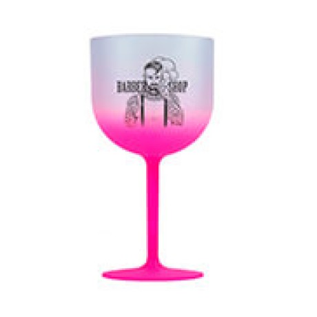 CANECAS E COPOS TAÇAS PLÁSTICAS TAÇA DE GIN 580ML IMPRESSÃO 1 COR DEGRADÊ ROSA 1000 un. - Preto e branco frente