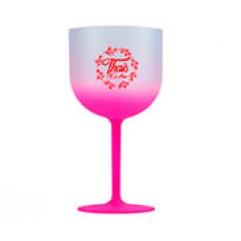 CANECAS E COPOS TAÇAS PLÁSTICAS TAÇA DE GIN 580ML IMPRESSÃO 1 COR DEGRADÊ ROSA Preto e branco frente - 100 un.