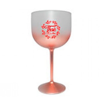 CANECAS E COPOS TAÇAS PLÁSTICAS TAÇA DE GIN 580ML IMPRESSÃO 1 COR DEGRADÊ ROSÊ Preto e branco frente - 100 un.