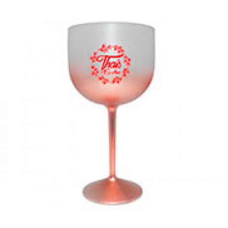CANECAS E COPOS TAÇAS PLÁSTICAS TAÇA DE GIN 580ML IMPRESSÃO 1 COR DEGRADÊ ROSÊ Preto e branco frente - 100 un.