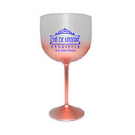 CANECAS E COPOS TAÇAS PLÁSTICAS TAÇA DE GIN 580ML IMPRESSÃO 1 COR DEGRADÊ ROSÊ Preto e branco frente - 300 un.