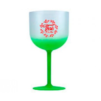 CANECAS E COPOS TAÇAS PLÁSTICAS TAÇA DE GIN 580ML IMPRESSÃO 1 COR DEGRADÊ VERDE Preto e branco frente - 100 un.