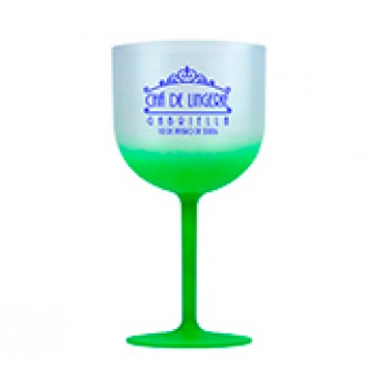 CANECAS E COPOS TAÇAS PLÁSTICAS TAÇA DE GIN 580ML IMPRESSÃO 1 COR DEGRADÊ VERDE Preto e branco frente - 300 un.