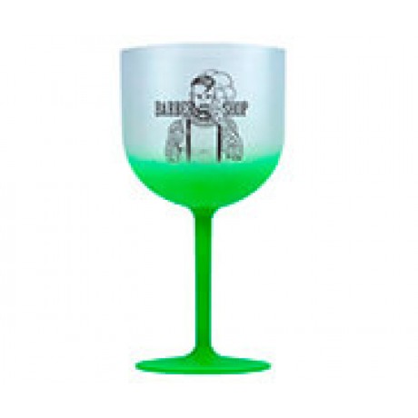 CANECAS E COPOS TAÇAS PLÁSTICAS TAÇA DE GIN 580ML IMPRESSÃO 1 COR DEGRADÊ VERDE Preto e branco frente - 1000 un.