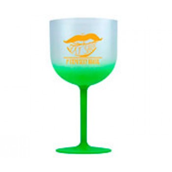 CANECAS E COPOS TAÇAS PLÁSTICAS TAÇA DE GIN 580ML IMPRESSÃO 1 COR DEGRADÊ VERDE Preto e branco frente - 500 un.