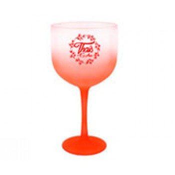 CANECAS E COPOS TAÇAS PLÁSTICAS TAÇA DE GIN 580ML IMPRESSÃO 1 COR DEGRADÊ VERMELHO Preto e branco frente - 100 un.