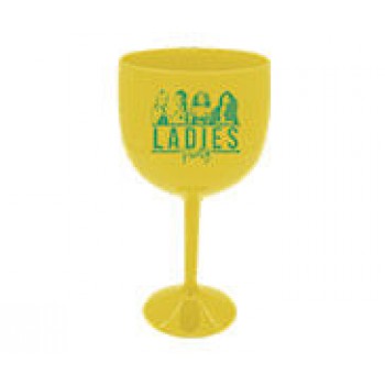 CANECAS E COPOS TAÇAS PLÁSTICAS TAÇA DE GIN 580ML IMPRESSÃO 1 COR LEITOSA AMARELO Preto e branco frente - 1000 un.