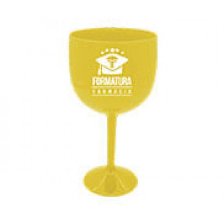 CANECAS E COPOS TAÇAS PLÁSTICAS TAÇA DE GIN 580ML IMPRESSÃO 1 COR LEITOSA AMARELO Preto e branco frente - 500 un.